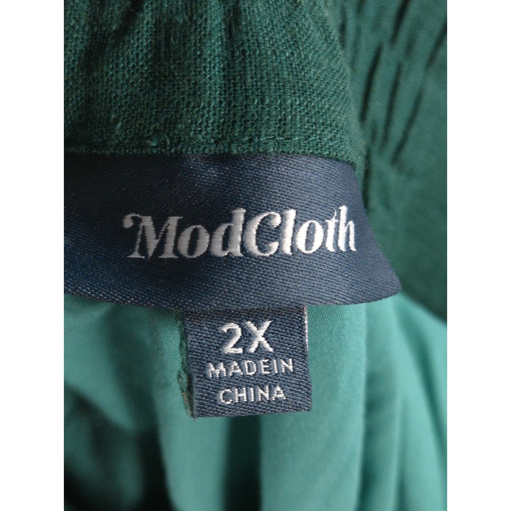 Mod Cloth‎ Women's 2X Linen Blend Midi Skirt Minimalist Preppy - Picture 3 of 4